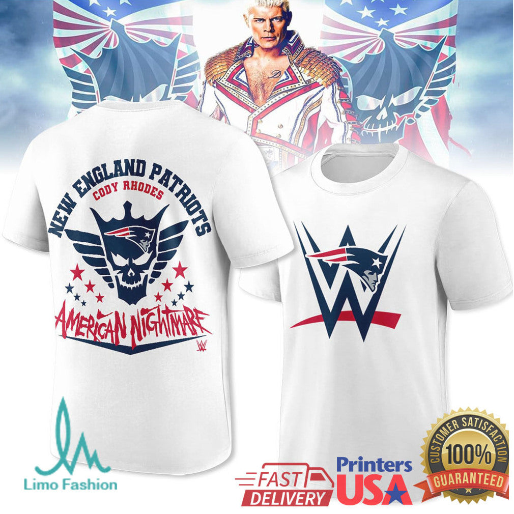 Cody Rhodes New England Patriots American Nightmare Tshirt - Limotees LLC
