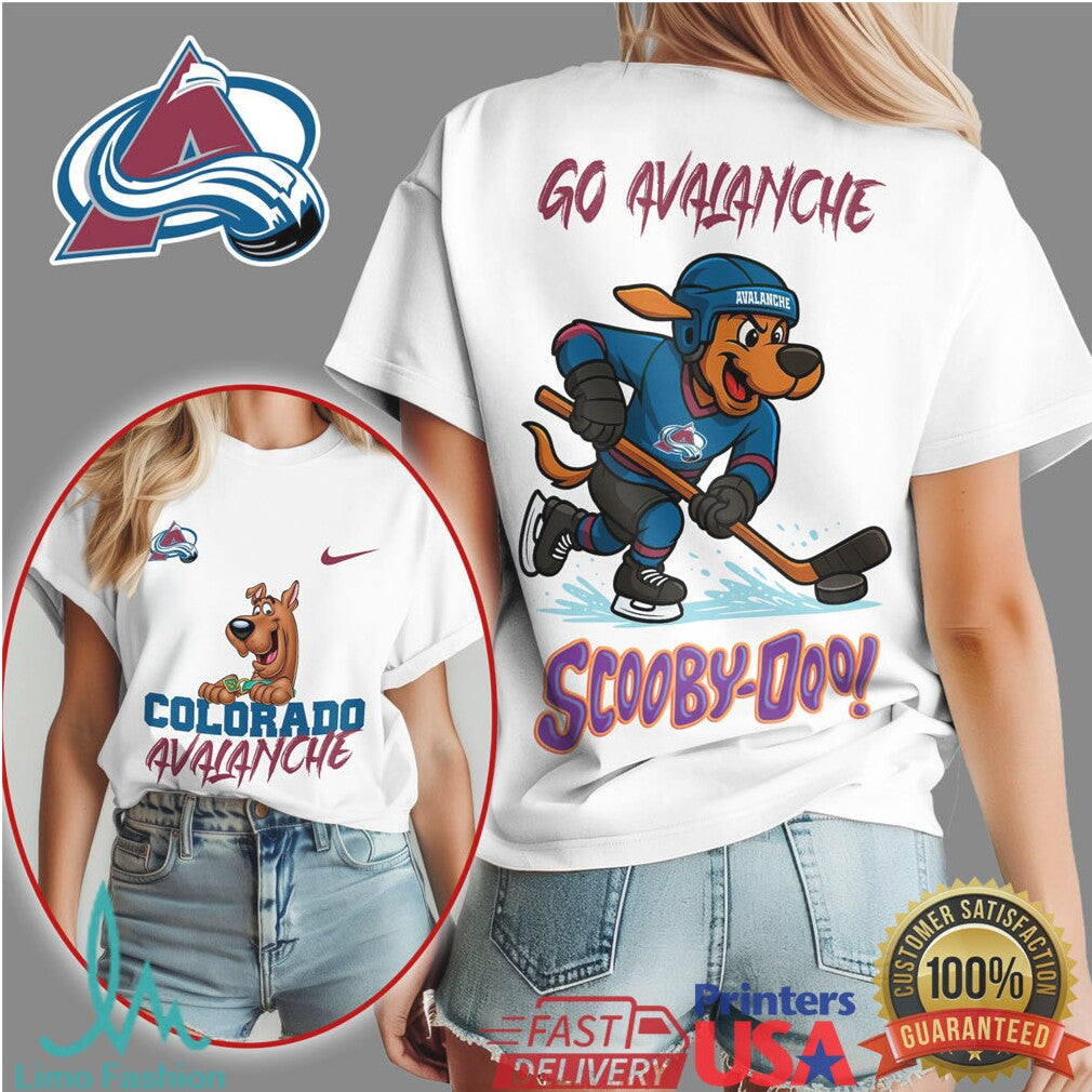 Colorado Avalanche Scooby Doo Hockey Fan T Shirt Go Avalanche T Shirt - Limotees LLC