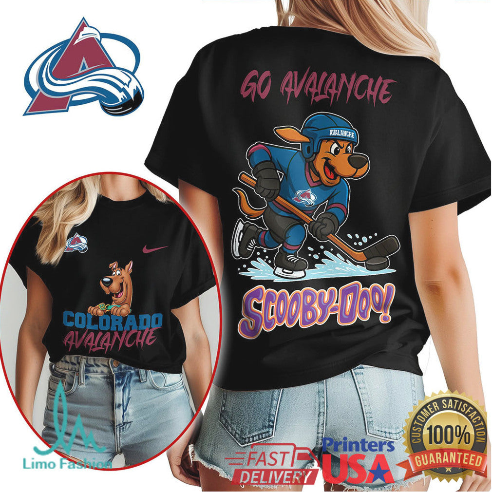 Colorado Avalanche Scooby Doo Hockey Fan T Shirt Go Avalanche T Shirt - Limotees LLC