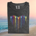 Colorful Dripping Paw Print Heart Dog Lover Graphic T Shirt - Limotees LLC