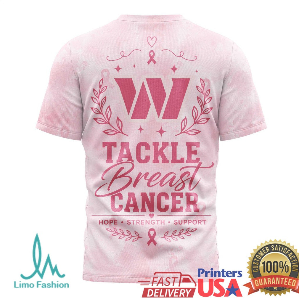 Commanders Tackle Breast Cancer Awareness Pink Ribbon T Shirt - Limotees LLC