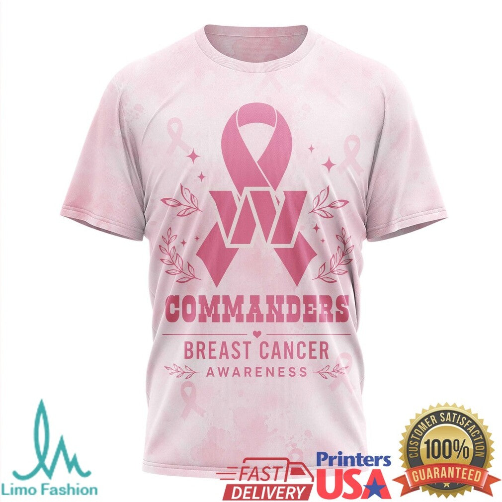 Commanders Tackle Breast Cancer Awareness Pink Ribbon T Shirt - Limotees LLC