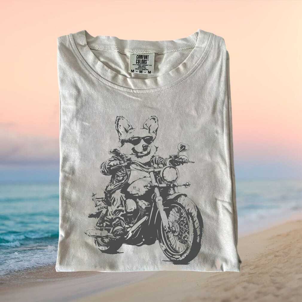 Cool Biker Corgi Dog Sunglasses Leather Jacket Graphic T Shirt - Limotees LLC