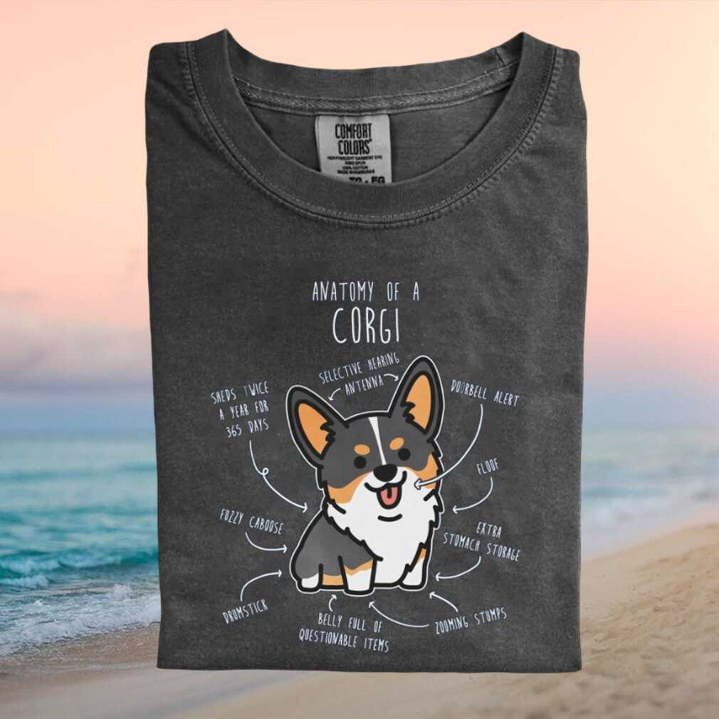 Corgi Anatomy Funny Dog Lover Breed Illustration Graphic T Shirt - Limotees LLC