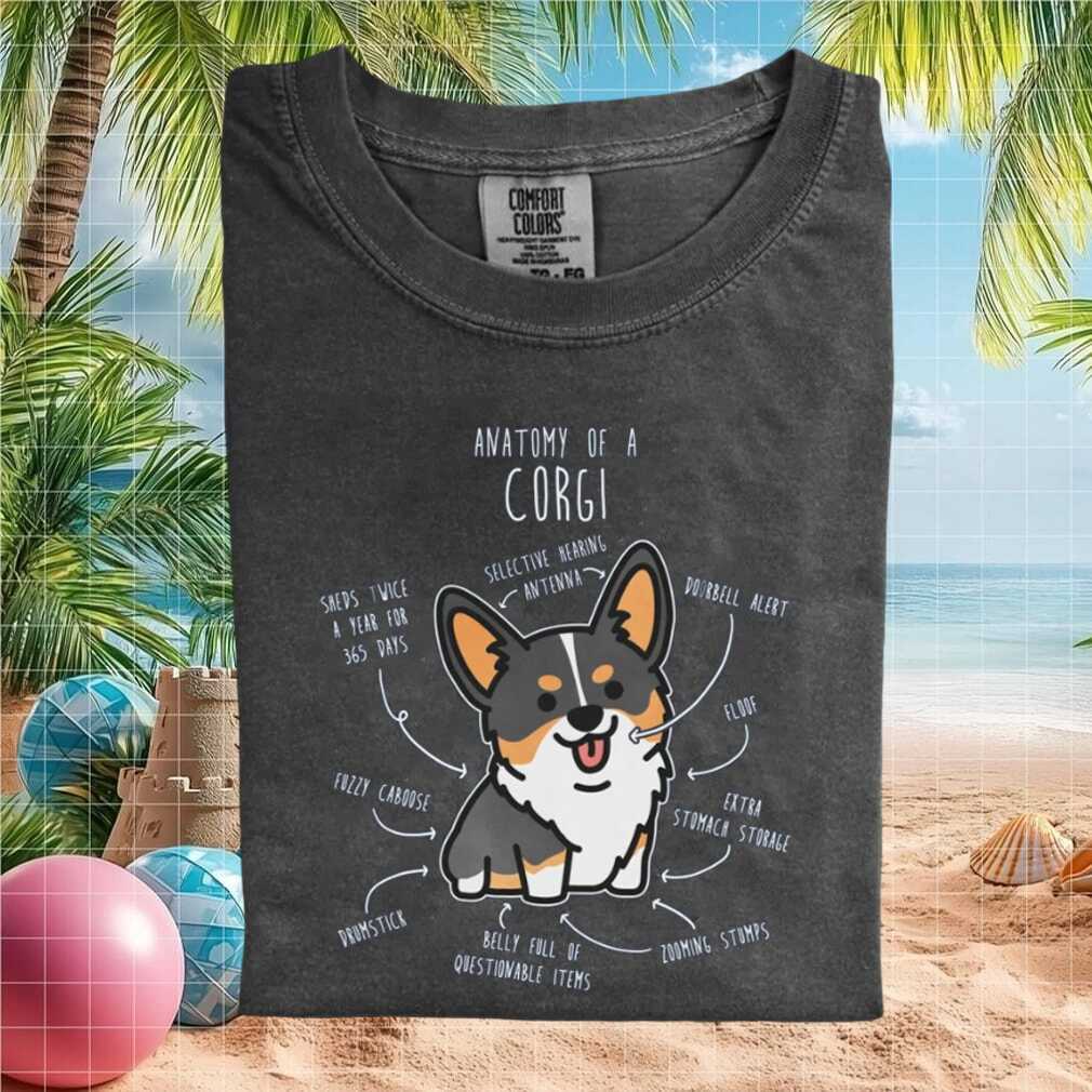 Corgi Anatomy Funny Dog Lover Breed Illustration Graphic T Shirt - Limotees LLC
