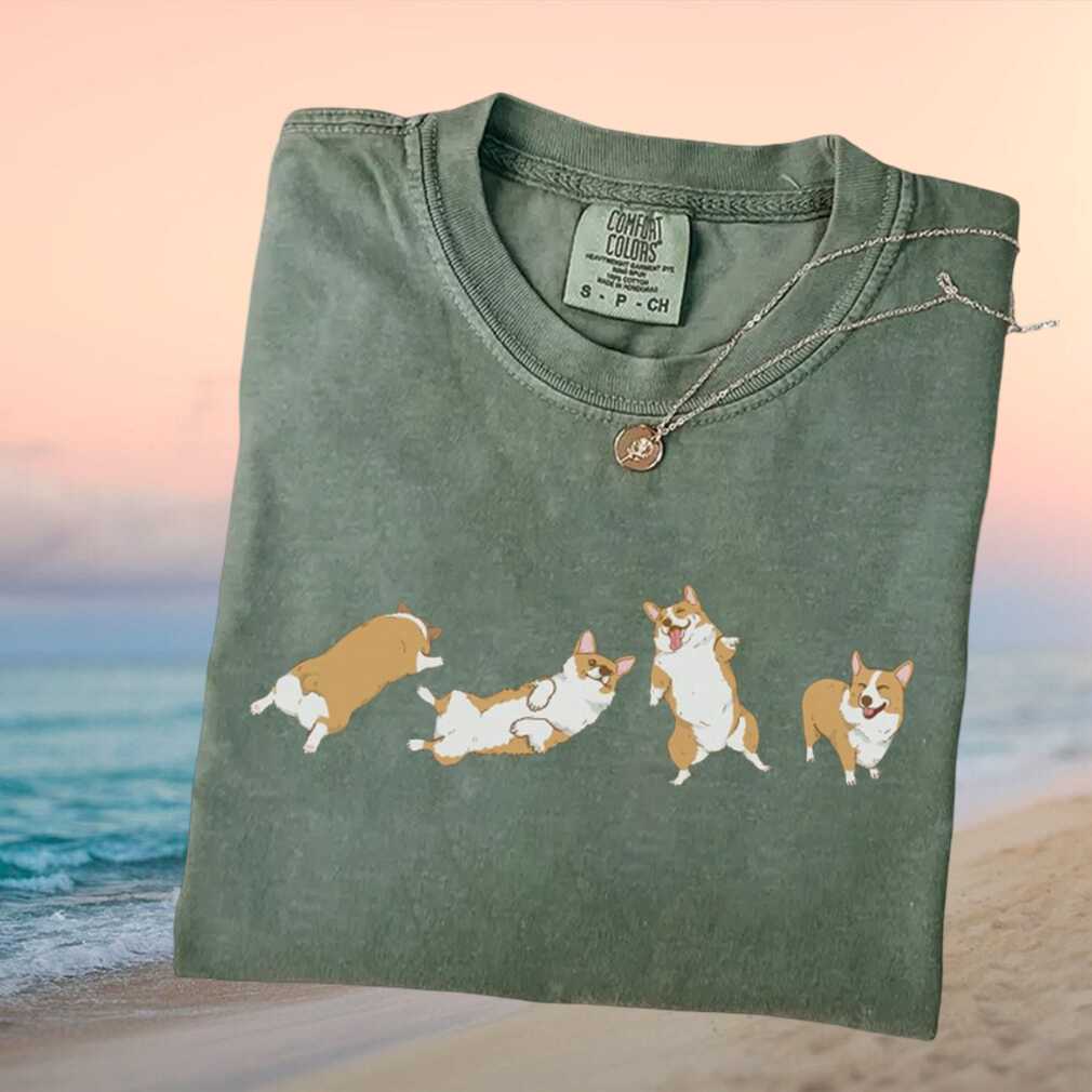 Corgi Dogs Funny Poses Casual Graphic T Shirt - Limotees LLC