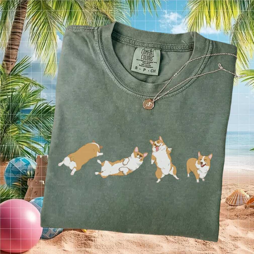 Corgi Dogs Funny Poses Casual Graphic T Shirt - Limotees LLC