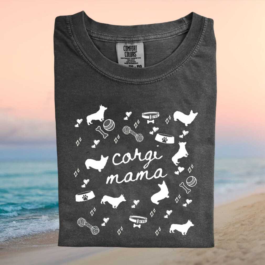 Corgi Mama Dog Mom Apparel Cute Puppy Pattern Graphic T Shirt