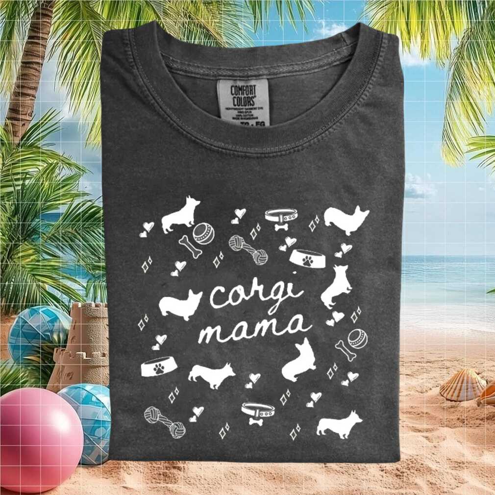 Corgi Mama Dog Mom Apparel Cute Puppy Pattern Graphic T Shirt