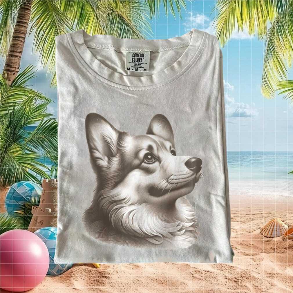 Corgi Portrait Artistic Illustration Dog Breed Lover Graphic T Shirt - Limotees LLC