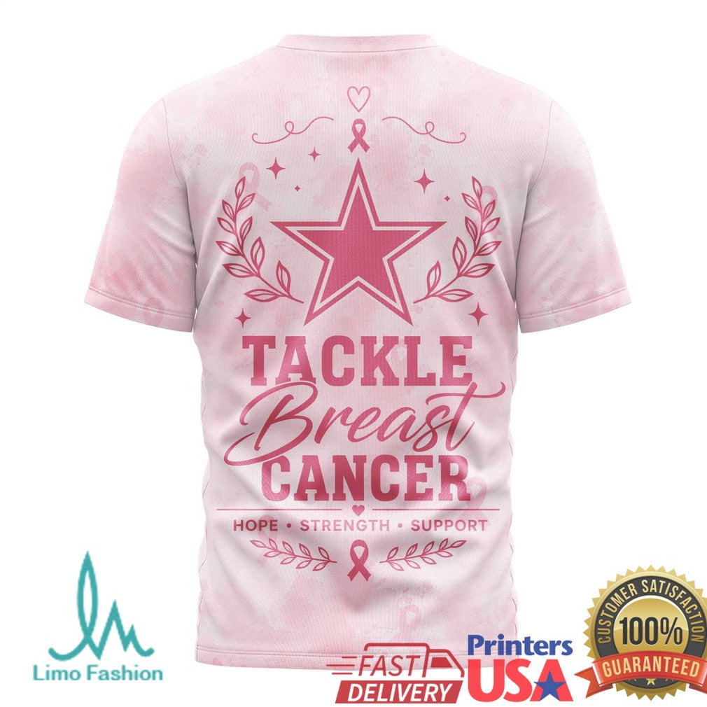 Cowboys Tackle Breast Cancer Awareness Pink Ribbon T Shirt - Limotees LLC