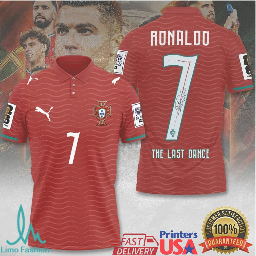 Cristiano Ronaldo 7 Portugal Soccer The Last Dance Red Fans Men Women T Shirt - Limotees LLC