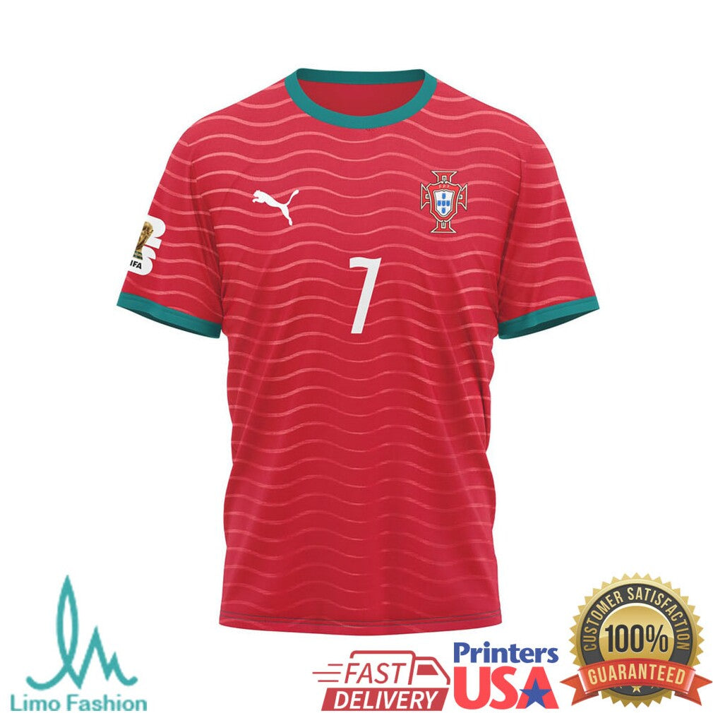 Cristiano Ronaldo Portugal National Team Cr7 Signature Red Jersey Shirt - Limotees LLC