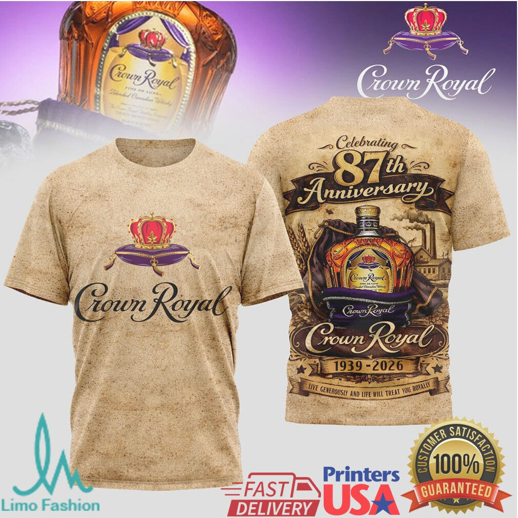Crown Royal 87th Anniversary 1939 2026 Vintage Style T Shirt - Limotees LLC