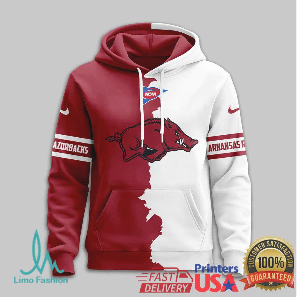 Custom Arkansas Razorbacks Wooo Pig Sooie Split Design 3D All Over Print T Shirt - Limotees LLC