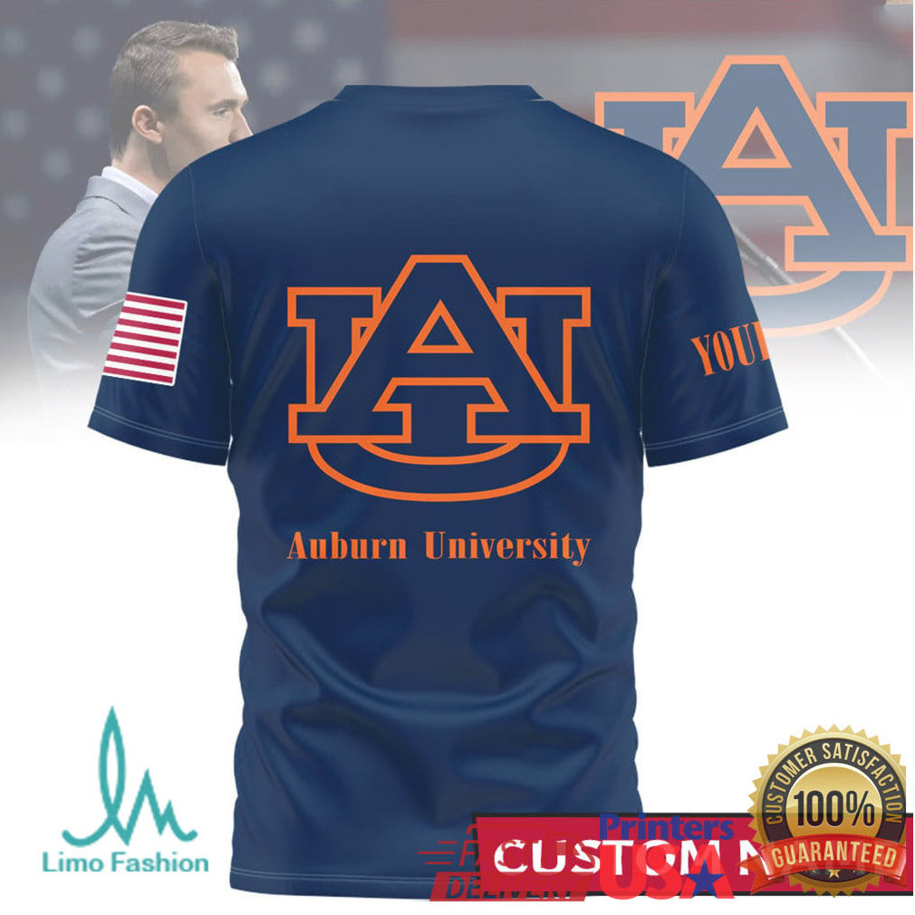 Custom Auburn University Tigers God Family Orange & Blue Fan Tee - Limotees LLC
