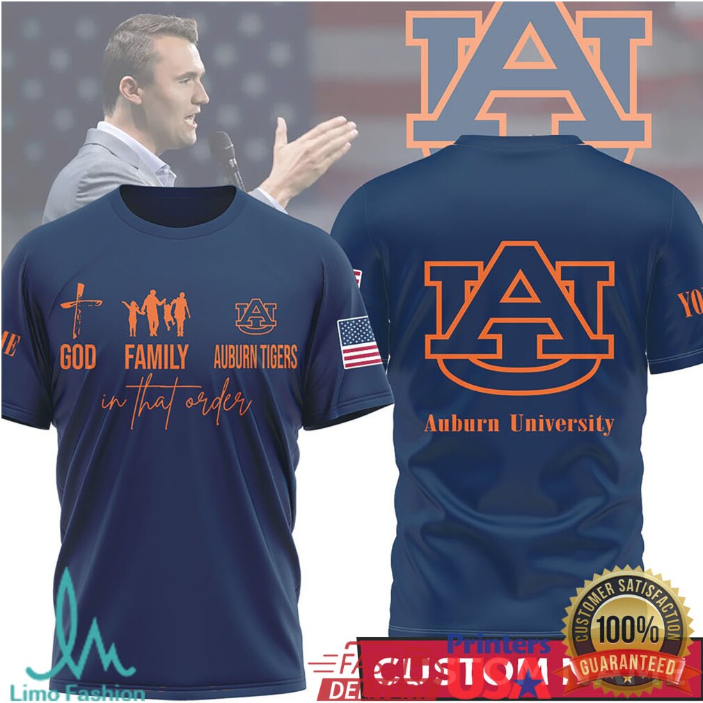 Custom Auburn University Tigers God Family Orange & Blue Fan Tee - Limotees LLC
