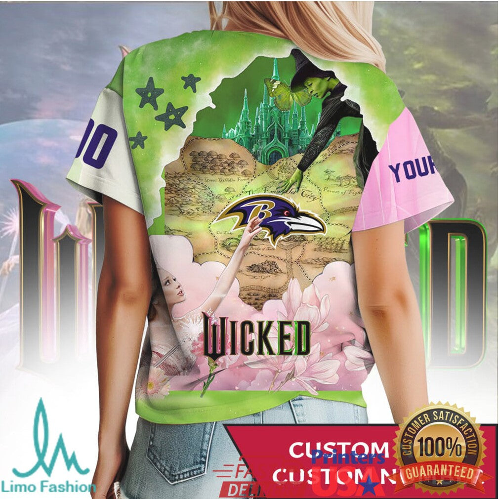 Custom Baltimore Ravens Wicked Musical Mashup 3D Print T Shirt - Limotees LLC