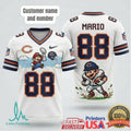 Custom Chicago Bears Super Mario Retro Pixelated Football T Shirt - Limotees LLC