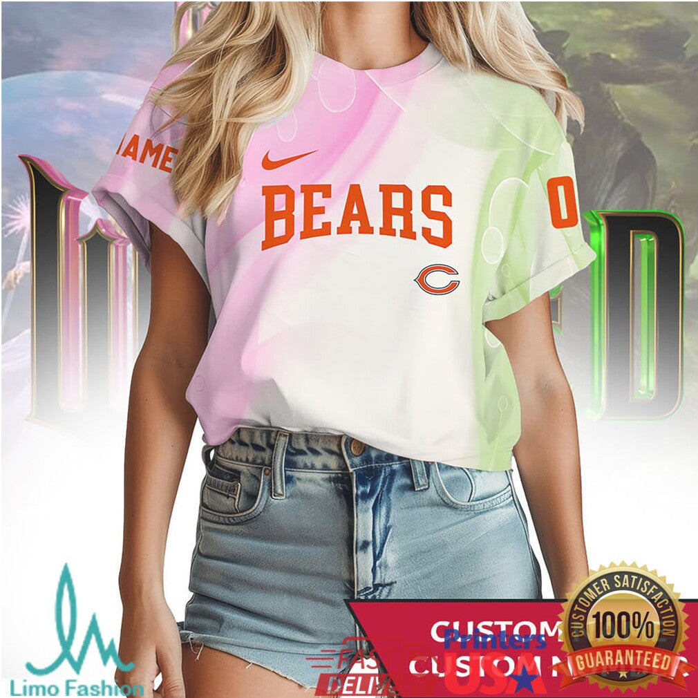 Custom Chicago Bears x Wicked Movie Mashup All Over Print T Shirt - Limotees LLC