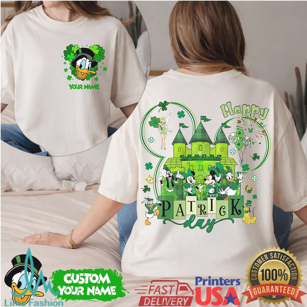 Custom Donald Duck Leprechaun Hat St. Patrick's Day Disney Castle Tee - Limotees LLC