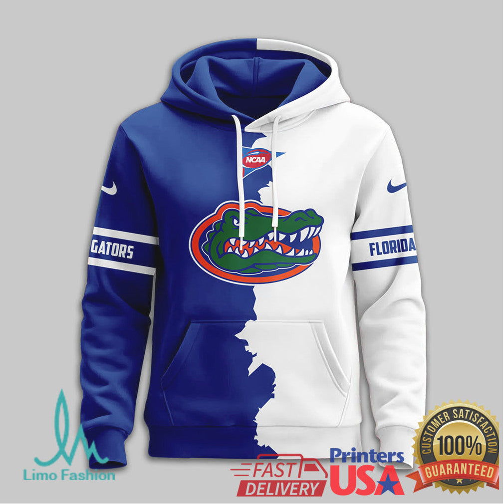 Custom Florida Gators The Swamp Mascot Split Blue White 3D T Shirt - Limotees LLC
