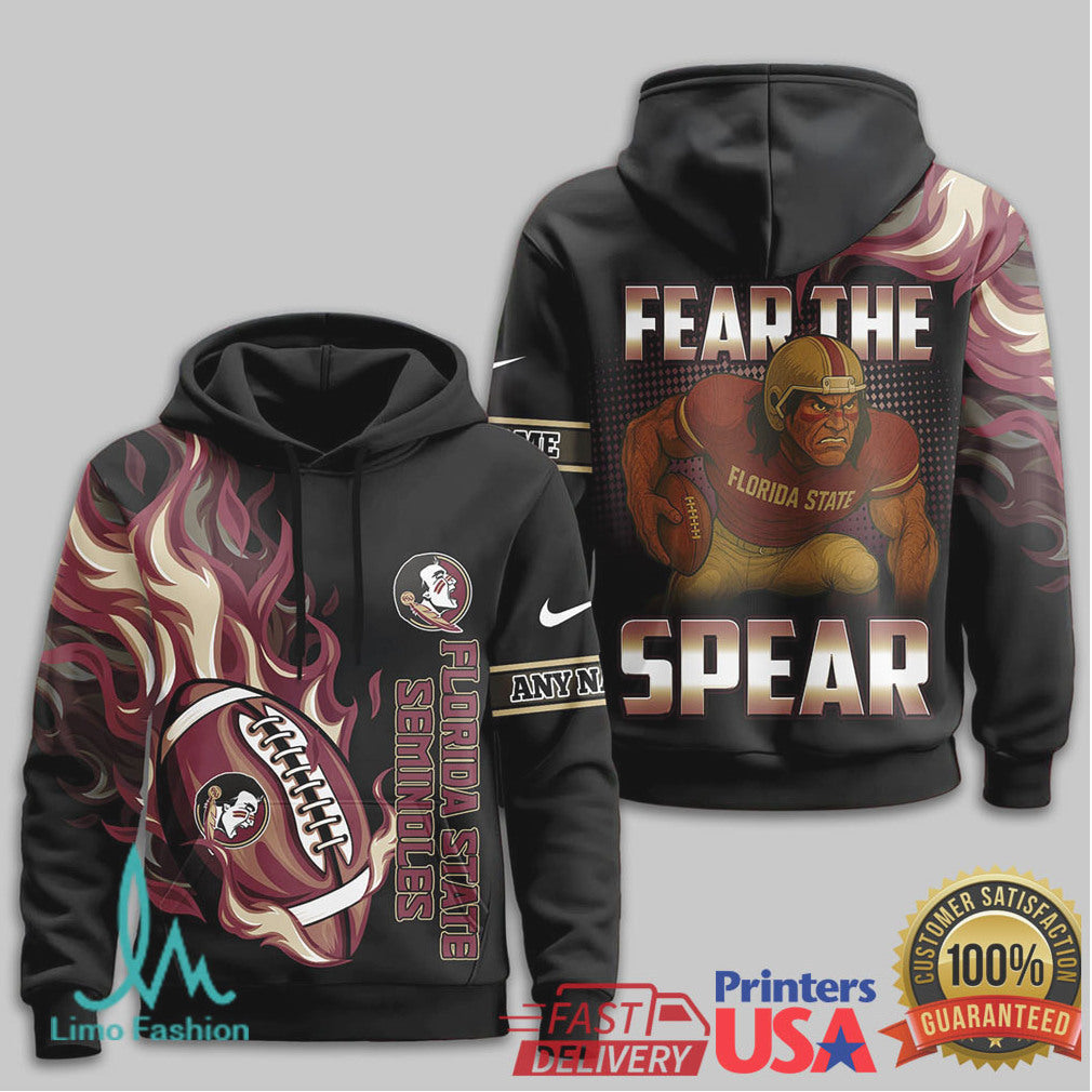 Custom Florida State Seminoles Fear The Spear Mascot 3D All Over Print T Shirt - Limotees LLC
