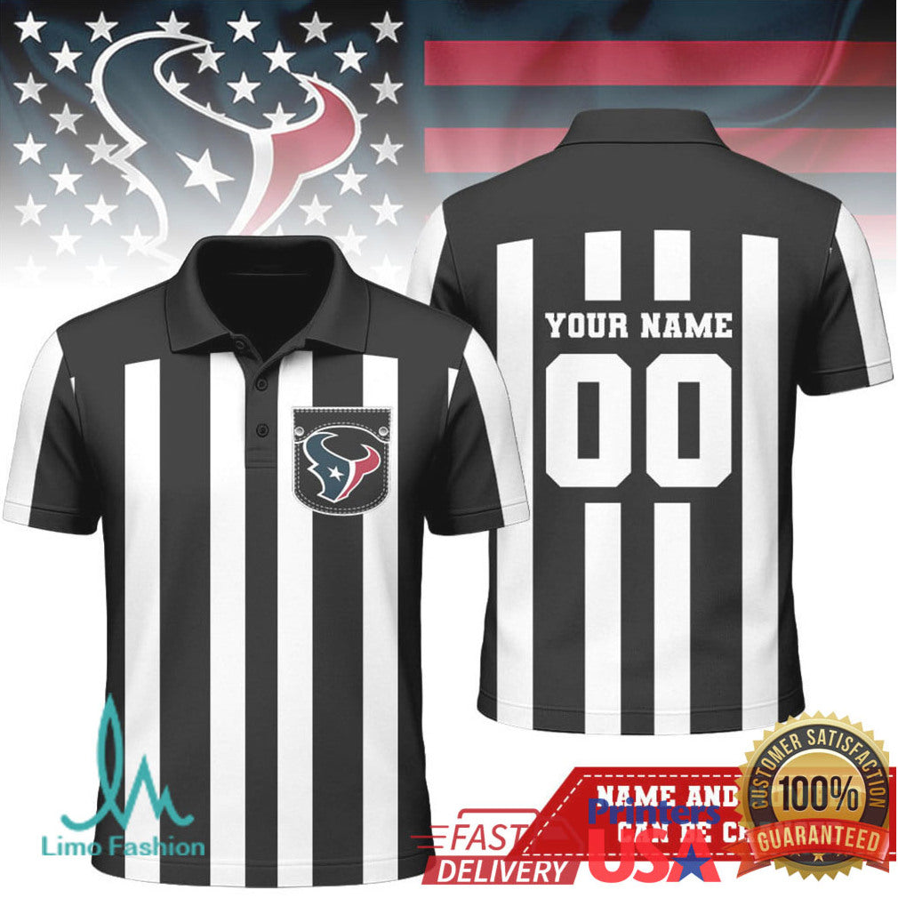 Custom Houston Texans Referee Polo Personalized Name Number - Limotees LLC