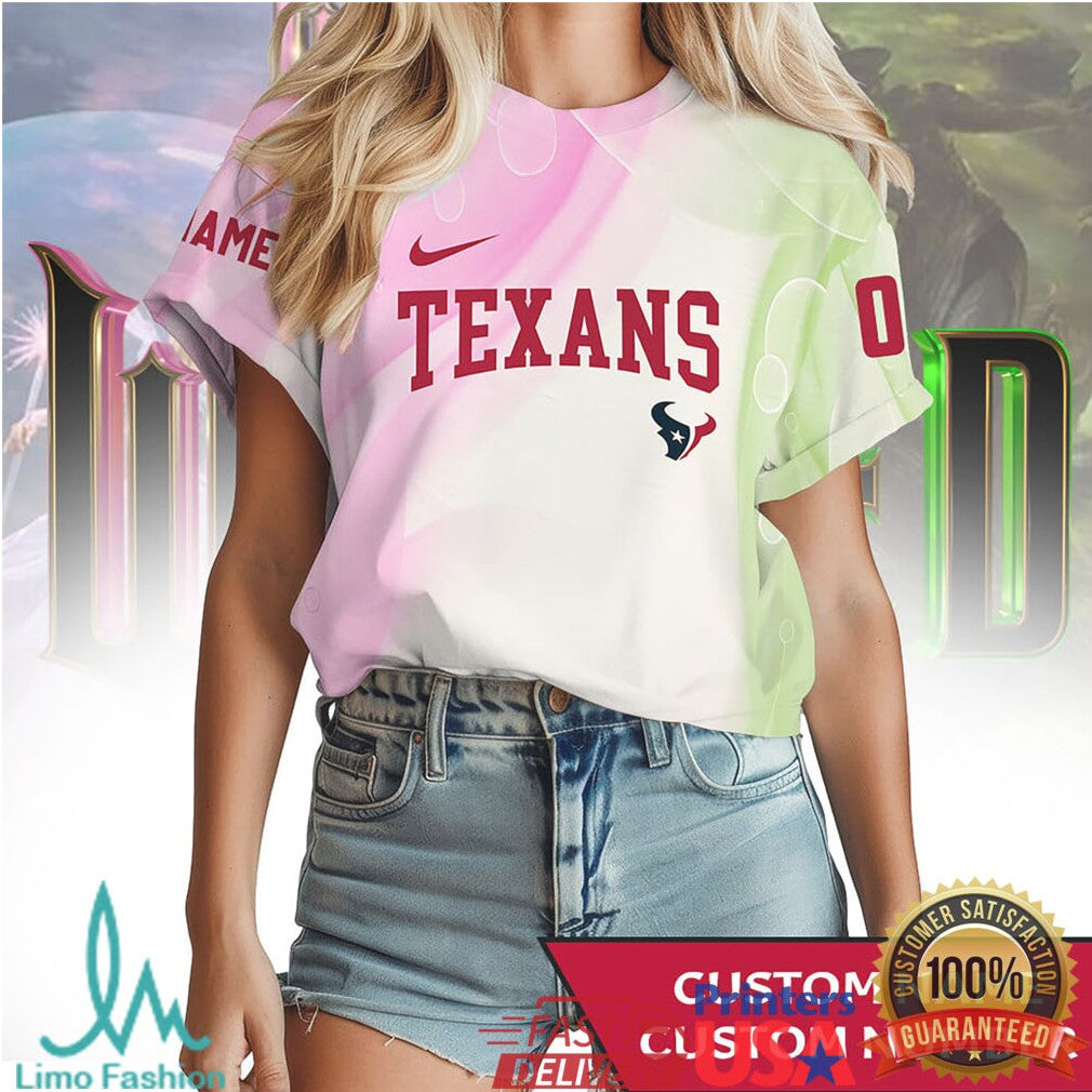 Custom Houston Texans Wicked Elphaba Glinda Graphic T Shirt - Limotees LLC