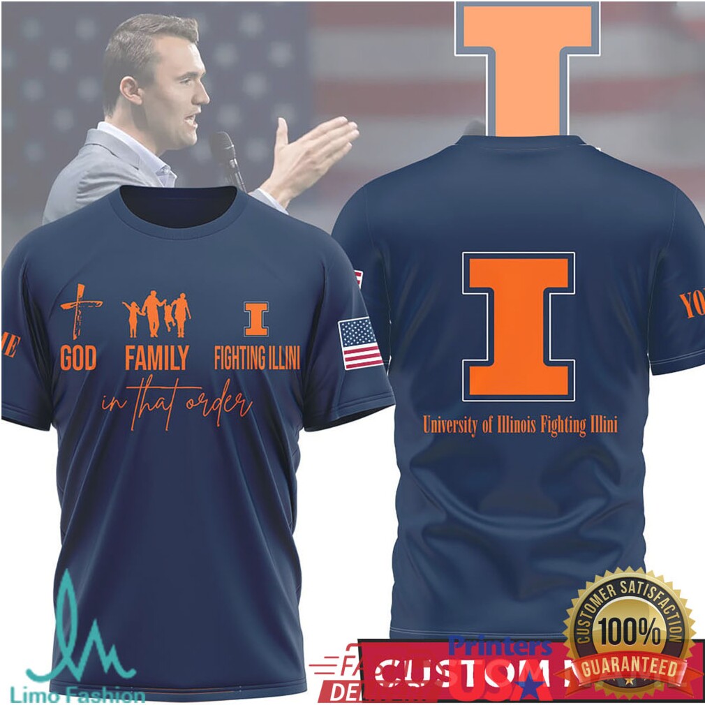 Custom Illinois Fighting Illini God Family Fighting Illini Navy T Shirt - Limotees LLC