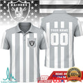Custom Las Vegas Raiders Referee Polo Personalized Name Number - Limotees LLC
