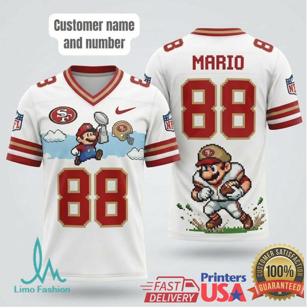 Custom Mario 88 San Francisco 49ers Pixel Art Super Bowl T Shirt Style T Shirt - Limotees LLC