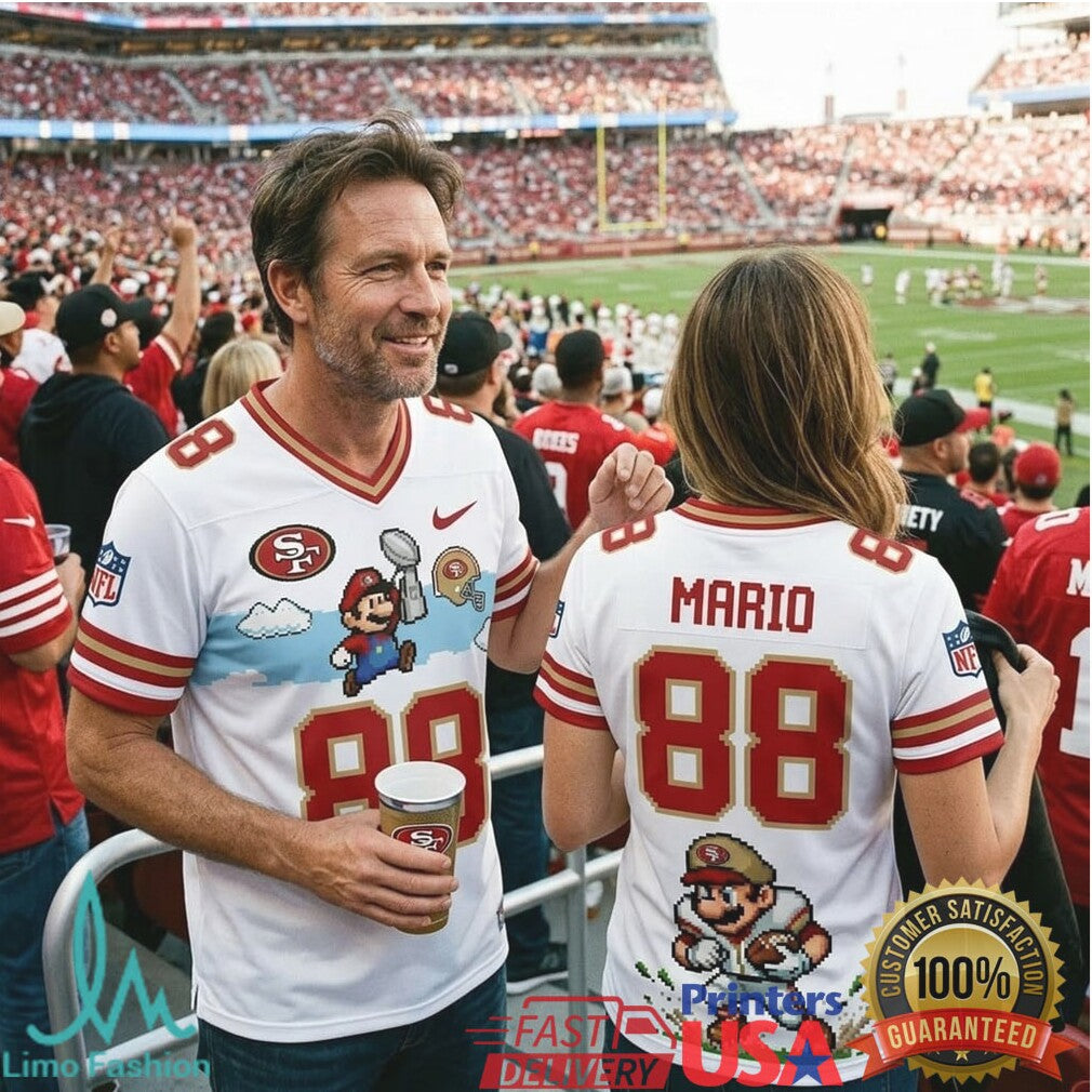 Custom Mario 88 San Francisco 49ers Pixel Art Super Bowl T Shirt Style T Shirt - Limotees LLC