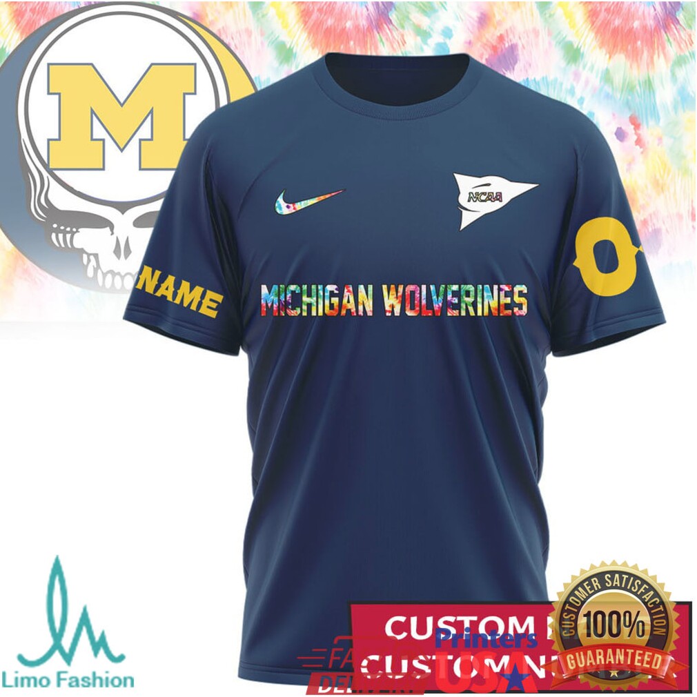 Custom Michigan Wolverines Deadhead Fan Tie Dye Spirit Wear T Shirt - Limotees LLC