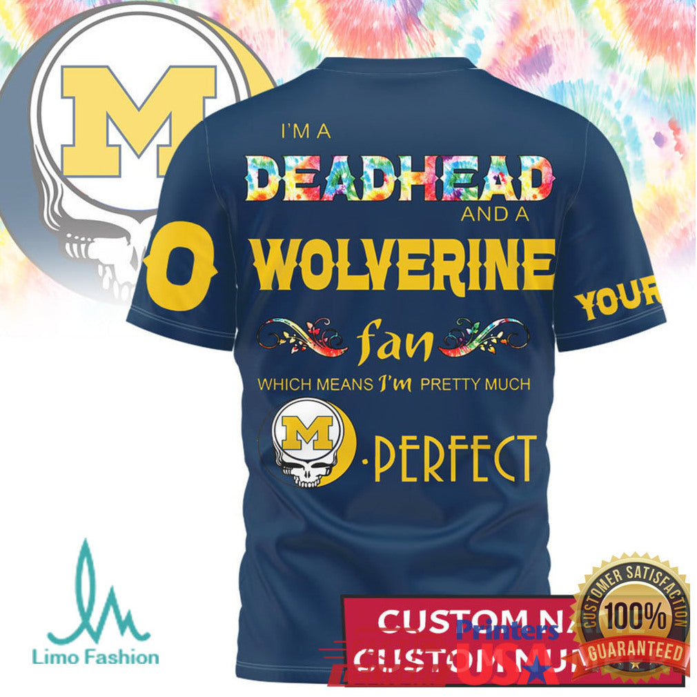 Custom Michigan Wolverines Deadhead Fan Tie Dye Spirit Wear T Shirt - Limotees LLC