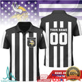 Custom Minnesota Vikings Referee Polo Personalized Name Number - Limotees LLC