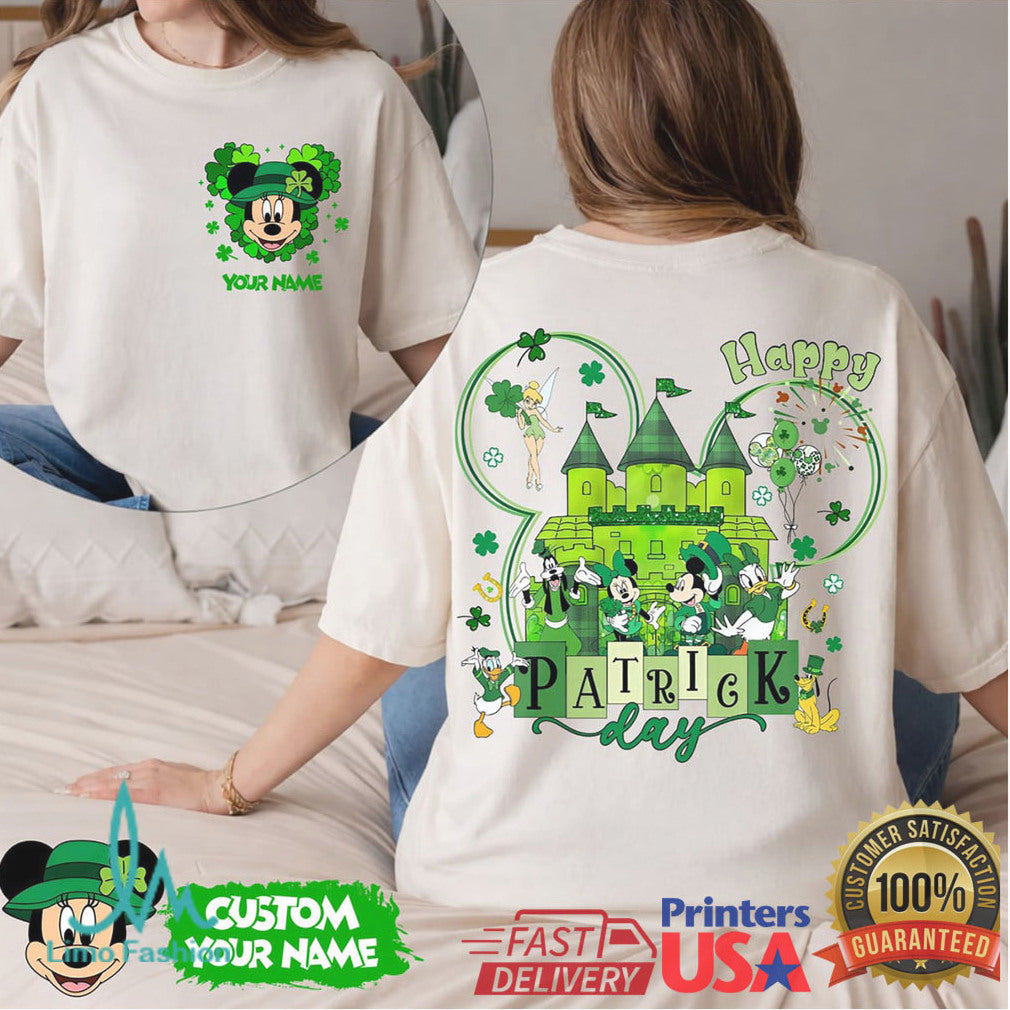 Custom Minnie Mouse St. Patrick's Day Shamrock Bow Personalizable Tee - Limotees LLC