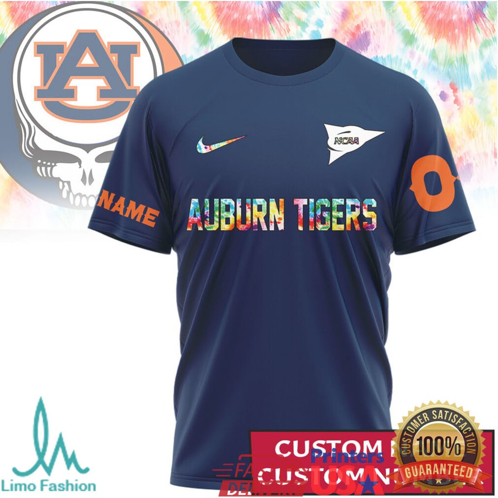 Custom Name Auburn Tigers Deadhead Fan Grateful Dead Inspired T Shirt - Limotees LLC