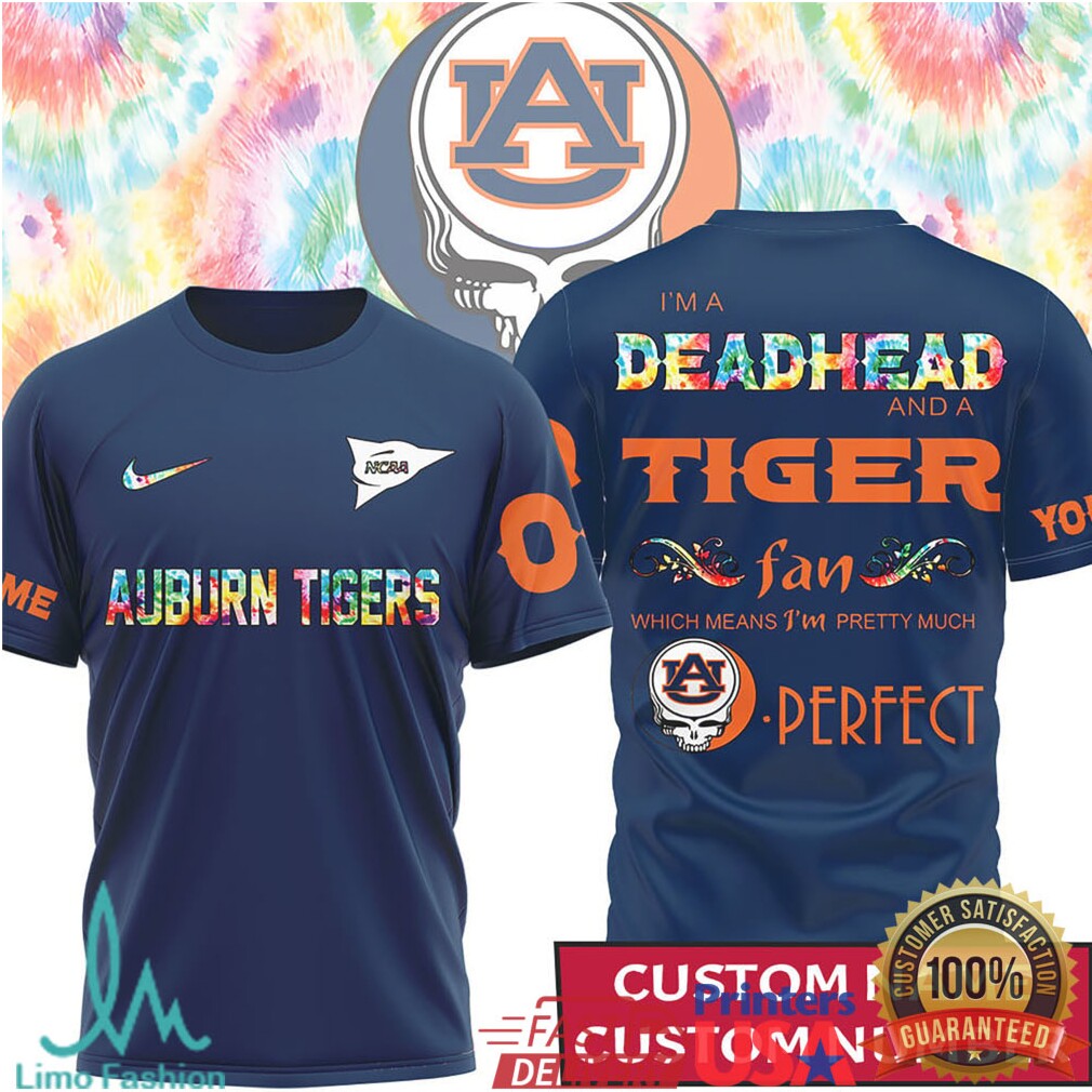 Custom Name Auburn Tigers Deadhead Fan Grateful Dead Inspired T Shirt - Limotees LLC