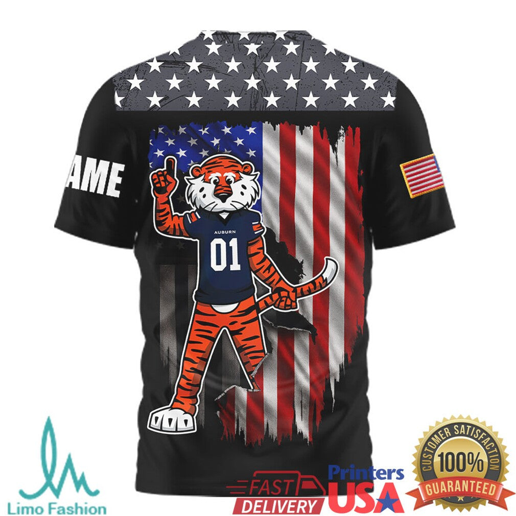Custom Name Auburn Tigers We The People American Flag Patriotic T Shirt - Limotees LLC