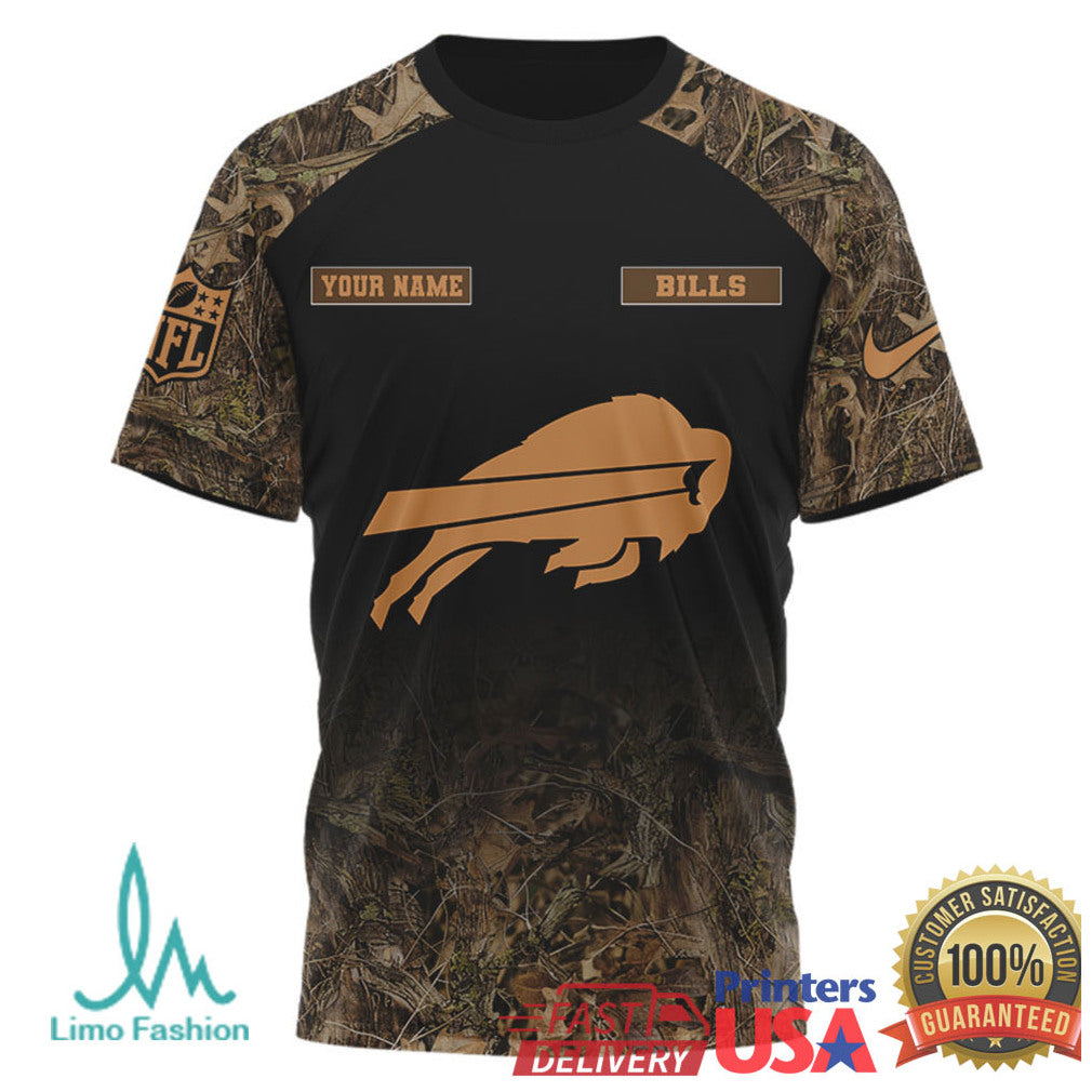 Custom Name Buffalo Bills Hunting Season Camo 3D Printed T Shirt - Limotees LLC