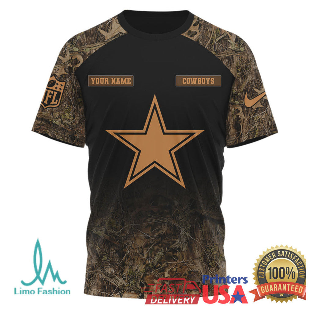 Custom Name Dallas Cowboys Hunting Season Deer Camo T Shirt - Limotees LLC