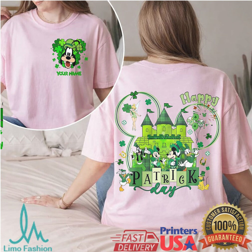 Custom Name Disney St. Patrick's Day Castle Mickey & Friends T Shirt - Limotees LLC