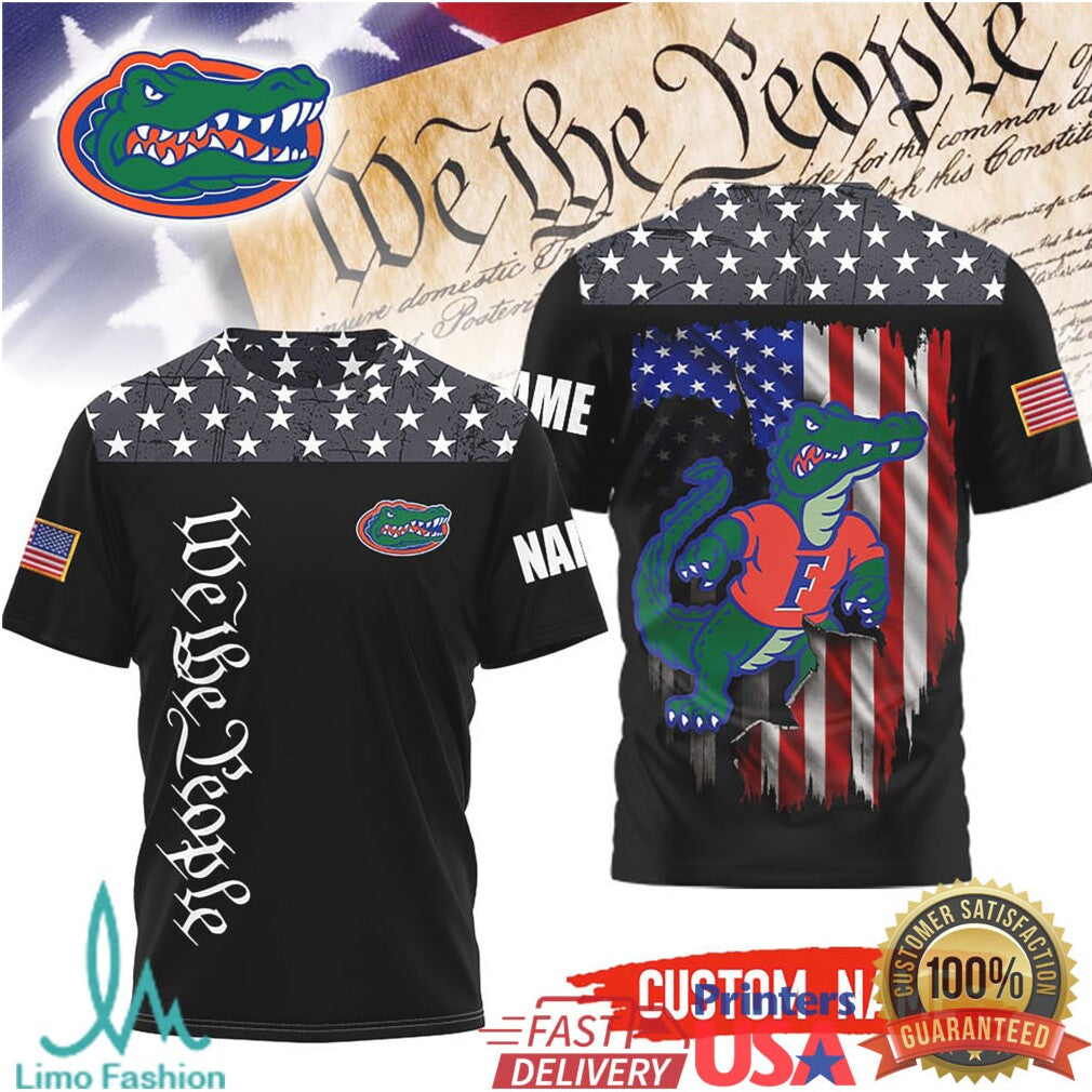 Custom Name Florida Gators Albert Mascot We The People American Flag T Shirt - Limotees LLC