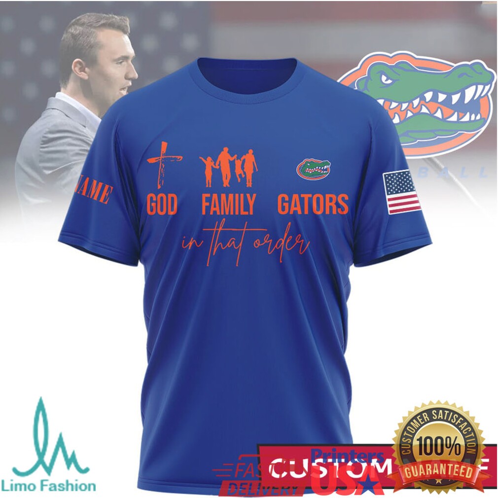 Custom Name Florida Gators God Family Gators Blue T Shirt - Limotees LLC