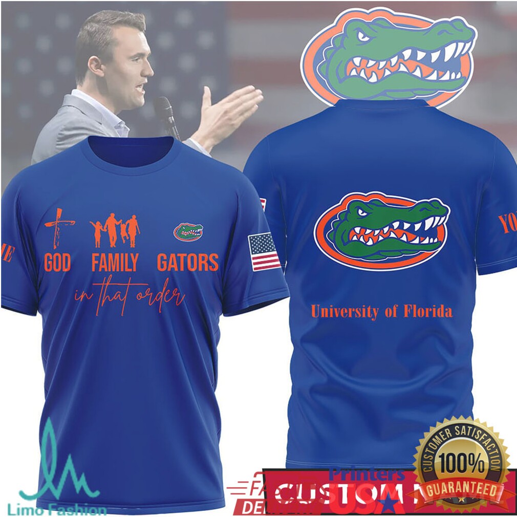 Custom Name Florida Gators God Family Gators Blue T Shirt - Limotees LLC