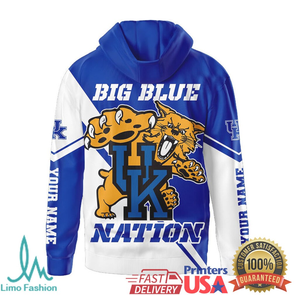 Custom Name Kentucky Wildcats Big Blue Nation 3D T Shirt Personalized UK Fan Apparel - Limotees LLC