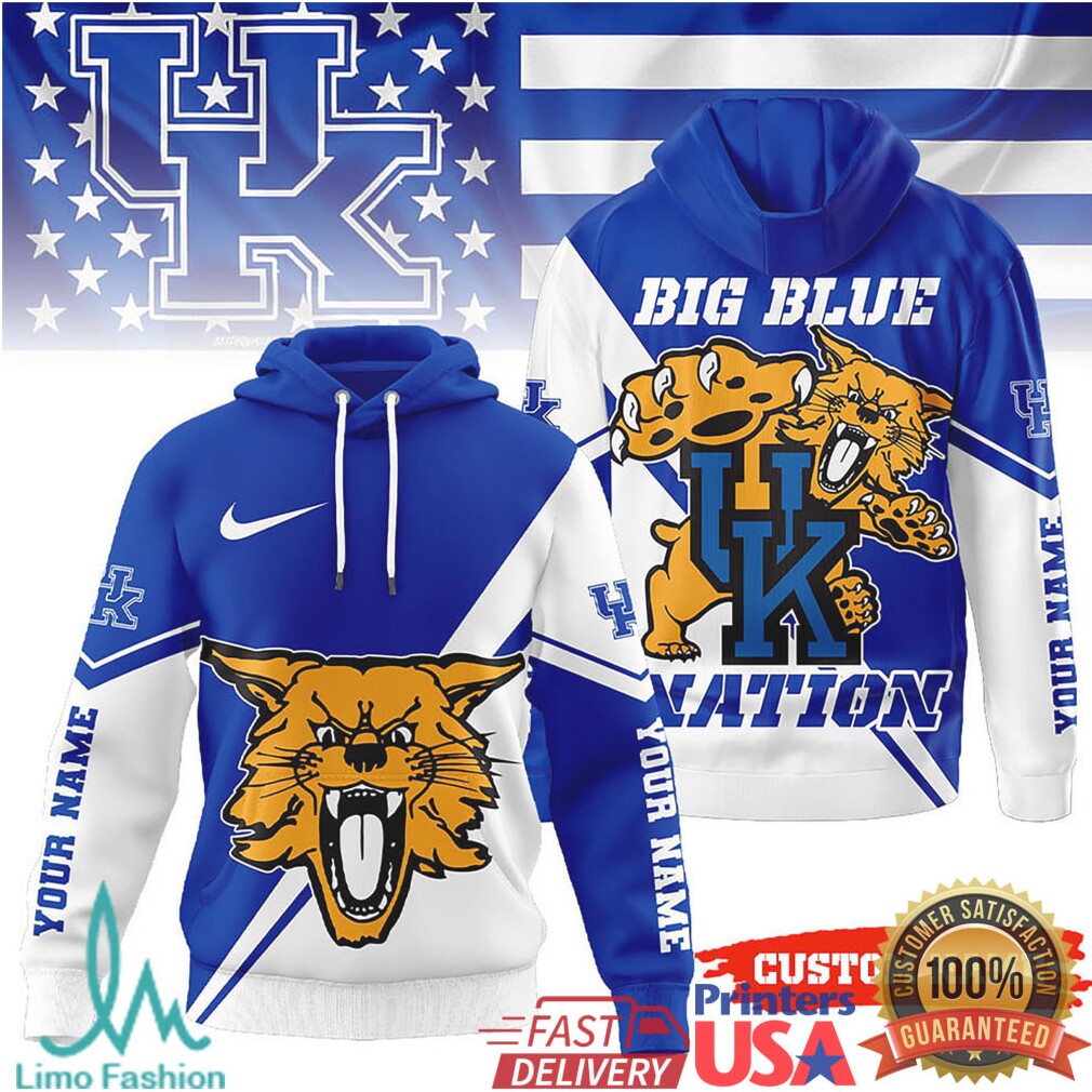 Custom Name Kentucky Wildcats Big Blue Nation 3D T Shirt Personalized UK Fan Apparel - Limotees LLC