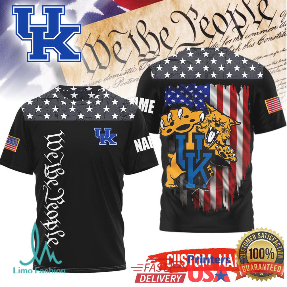 Custom Name Kentucky Wildcats We The People American Flag Patriotic T Shirt - Limotees LLC