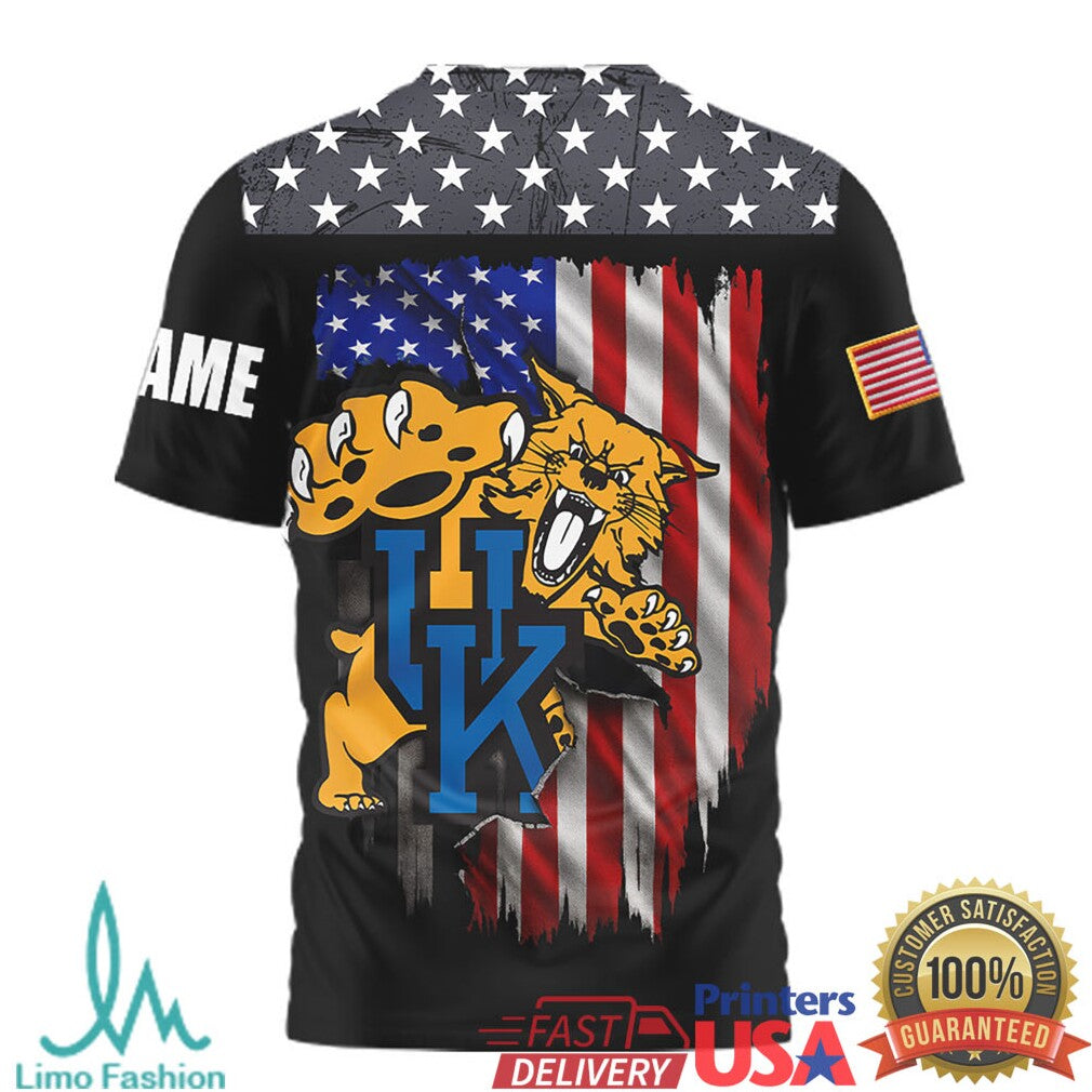 Custom Name Kentucky Wildcats We The People American Flag Patriotic T Shirt - Limotees LLC